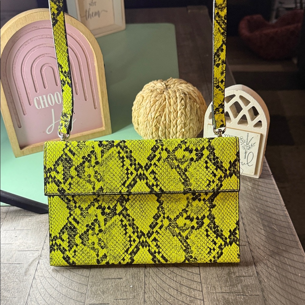 Zara Yellow Snake Print Women's Bag